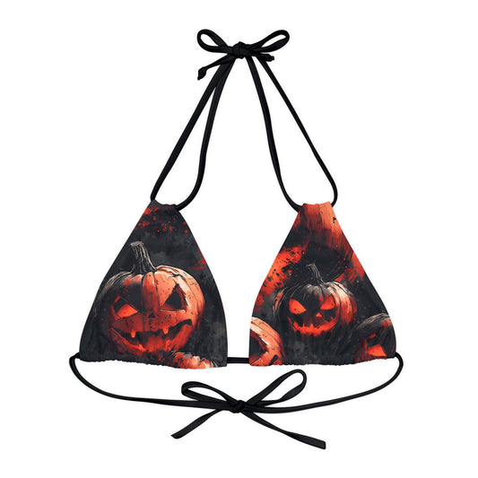 Evil Pumpkin Bikini Top